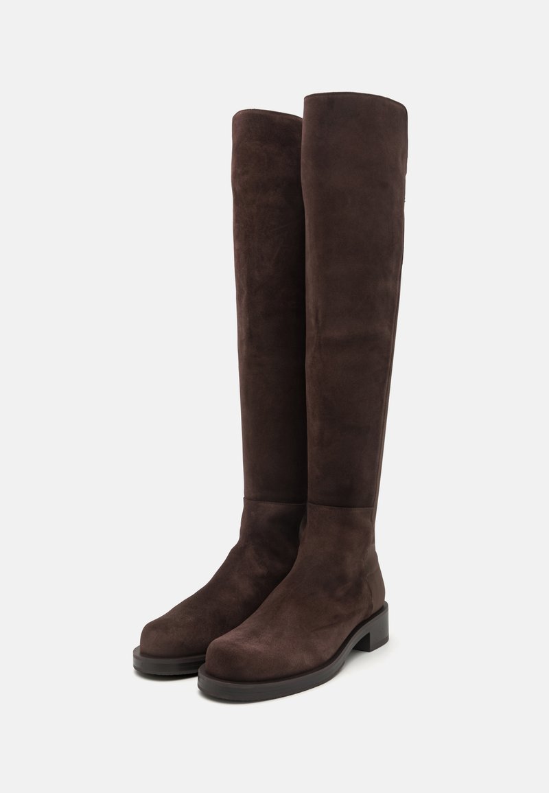 Stivali Sopra Il Ginocchio Stuart Weitzman Hitest - Ardesia, Donna 9B, Pelle Scamosciata, Tacco 75mm, Nuovi In Scatola - Foto 4