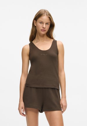 LOUNGEWEAR WAFFLE  - Nattøj trøjer - black coffee