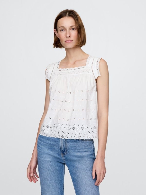 GAP X DOEN SLEEVLESS EYELET TOP - Top
