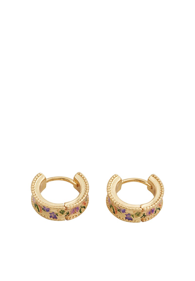 FABLE ENGLAND FOLKSY FLORAL HUGGIE - Earrings - gold-coloured - Zalando ...