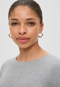 QS MIT GLITZERGARN - Strickpullover - grau meliert