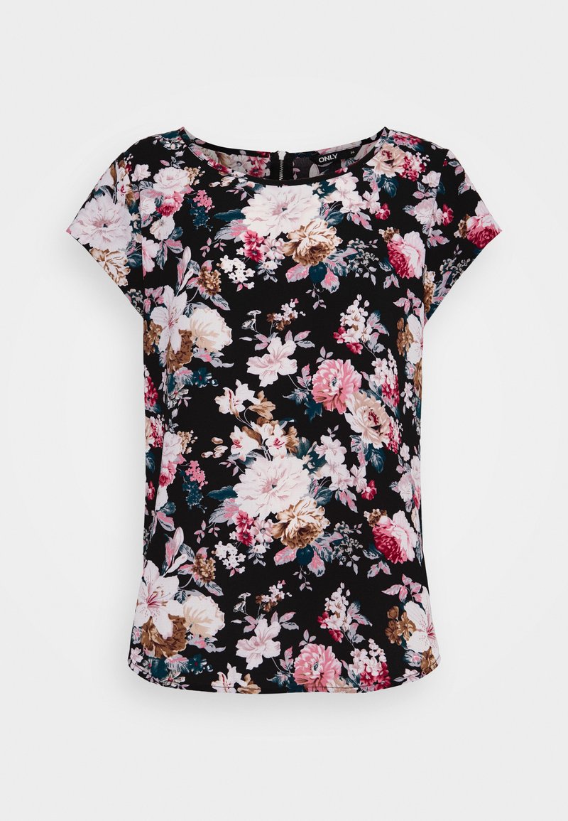 ONLY Tall ONLVIC - T-shirt estampada - black big larry flower