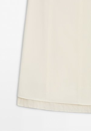 Massimo Dutti, DOUBLE-LAYERED MIDI SKIRT WITH SEAM DETAIL - A-snit nederdel - white