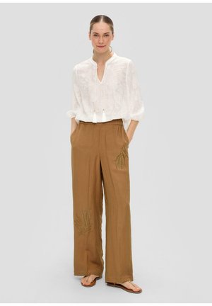 s.Oliver BLACK LABEL MIT VERZIERUNGEN - Broek - sandstein