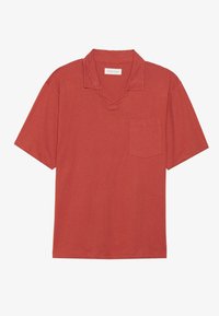 LINEN MIX POLO SHIRT - Polo - barn red
