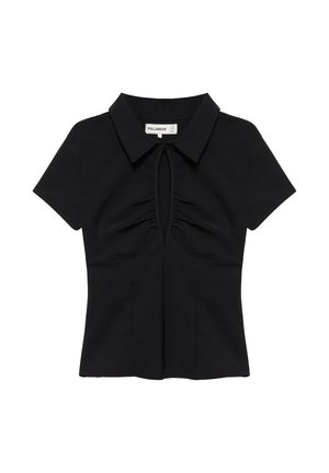 PULL&BEAR, SHORT SLEEVE CUT-OUT - TOP - Bluse - black