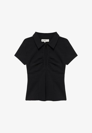 PULL&BEAR, SHORT SLEEVE CUT-OUT - TOP - Bluse - black