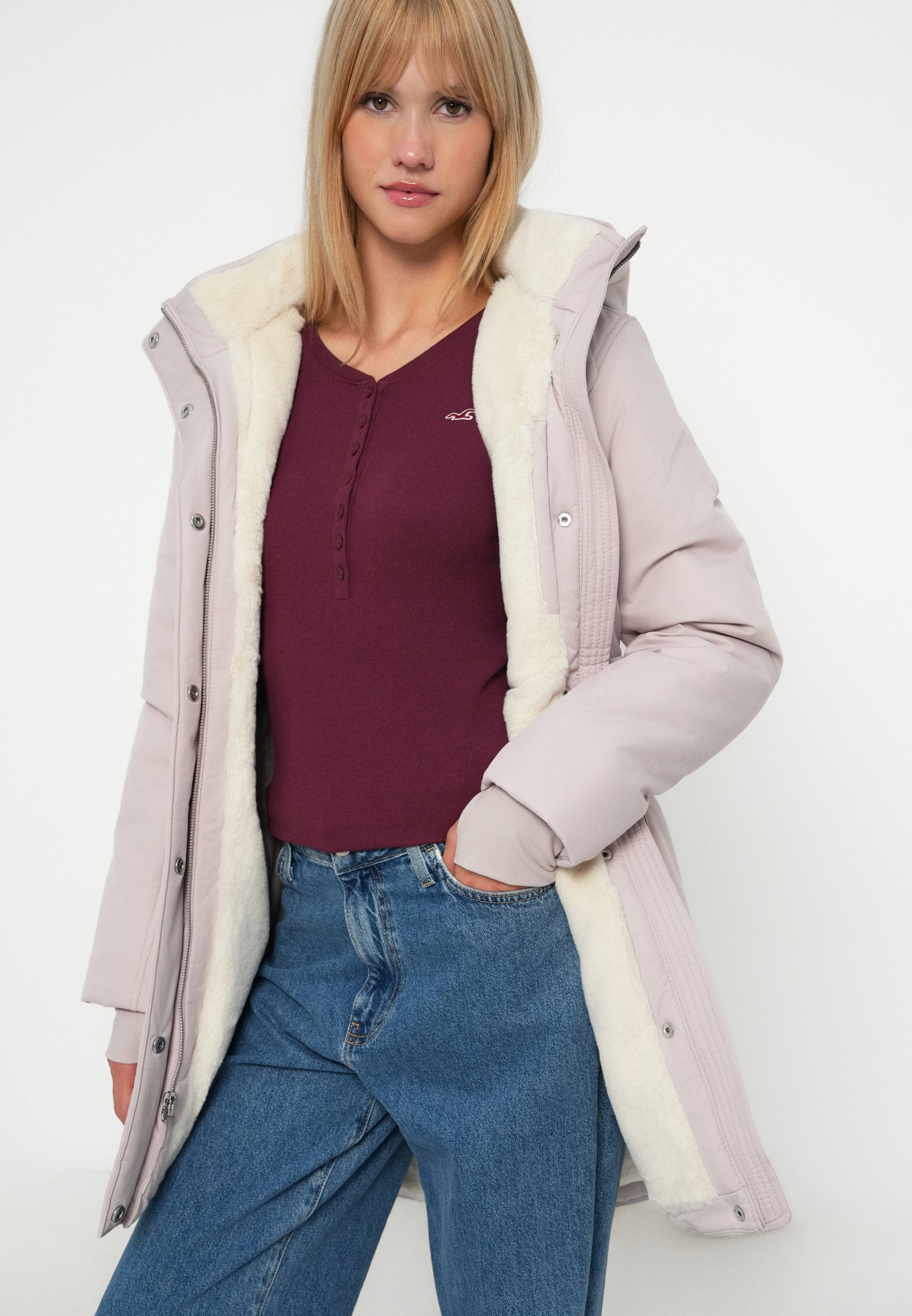 Hollister Co. LINED - Winter coat - beige - Zalando.co.uk