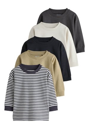 Next, REGULAR FIT - LONG SLEEVE T-SHIRTS 5 PACK . - Top s dlhým rukávom - monochrome plain stripe