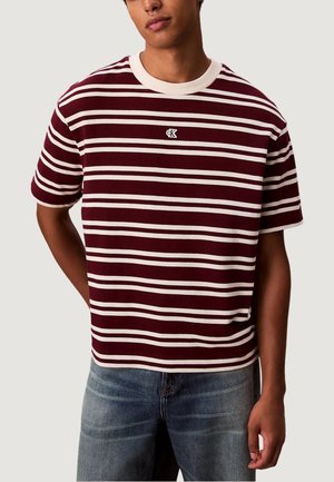 SS HVYWT STRIPE - T-shirt imprimé - red