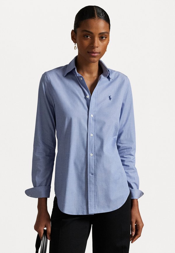 STRETCH SLIM FIT COTTON SHIRT - Button-down blouse - dark royal