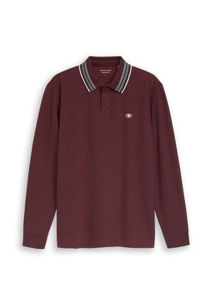 TOM TAILOR, DETAILED POLO SHIRT - Poloshirt - pear red navy two tone