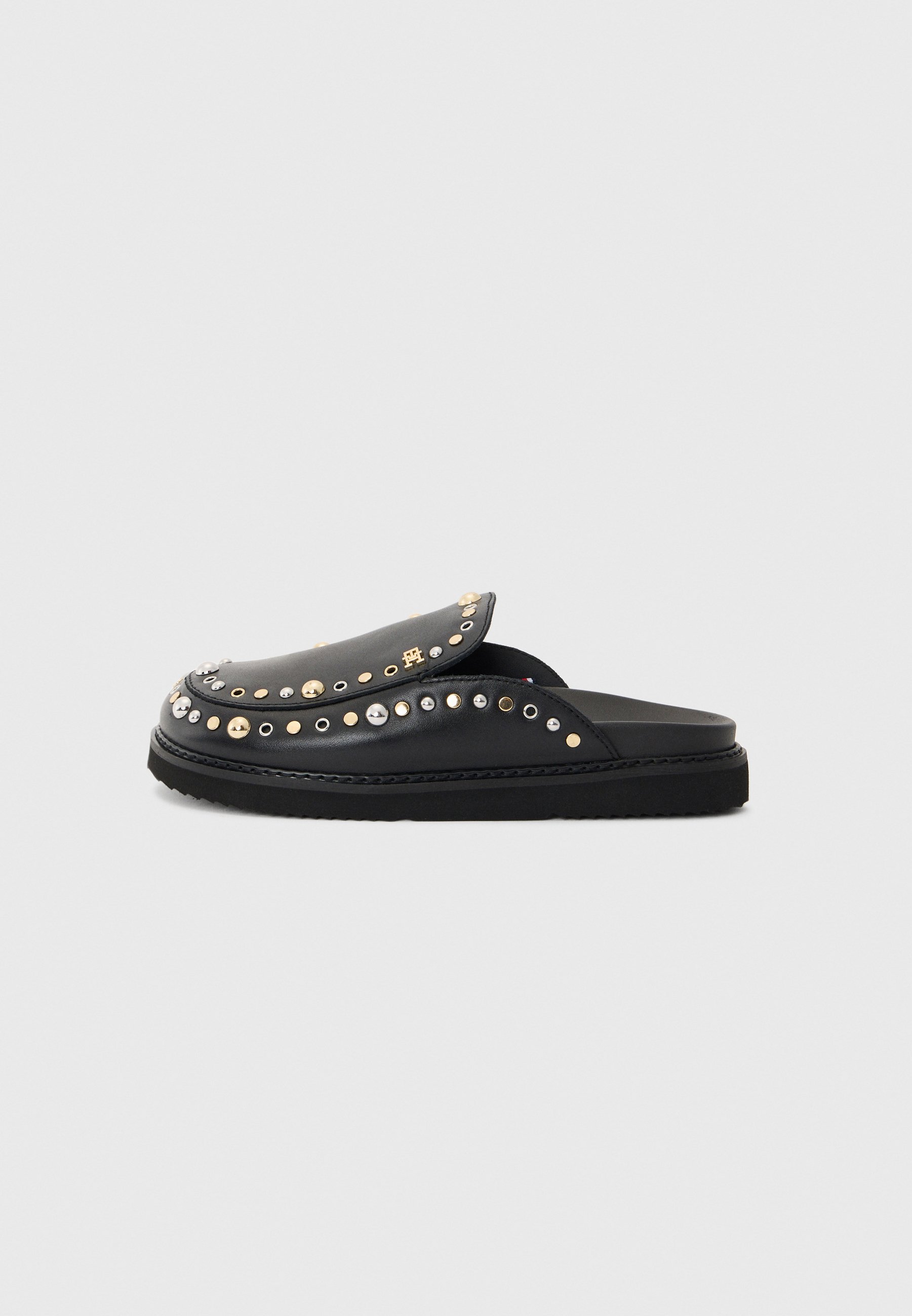 Tommy Hilfiger TH MONOGRAM STUD EMBELLISHED LEATHER MULES - Mules