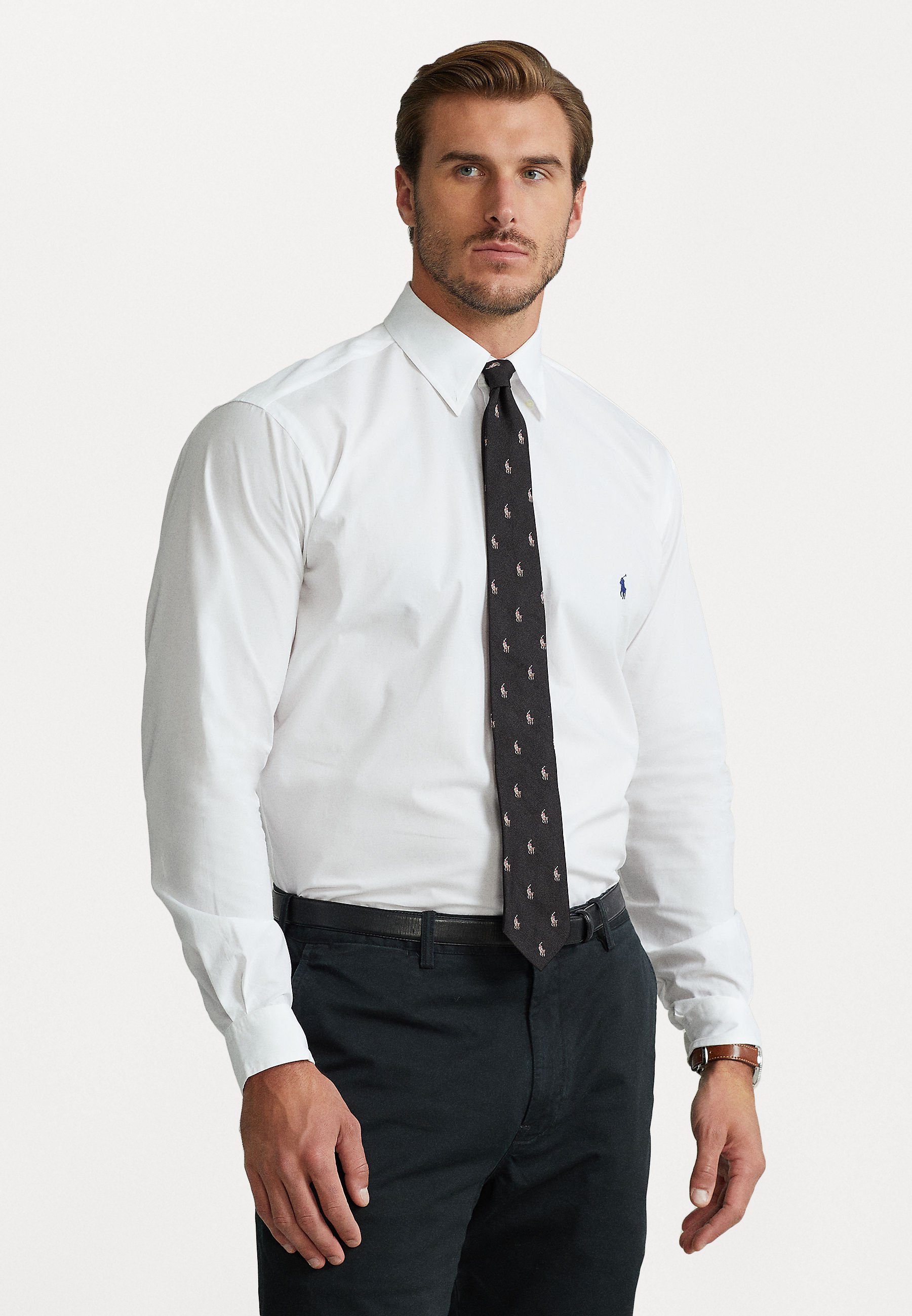 white formal polo shirt
