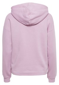 Rosa Kapuzenpullover mit weicher Textur, lässigem Schnitt und gerippten Bündchen. Verfügt über eine abgerundete Kapuze und ein schlichtes Design ohne Verzierungen.