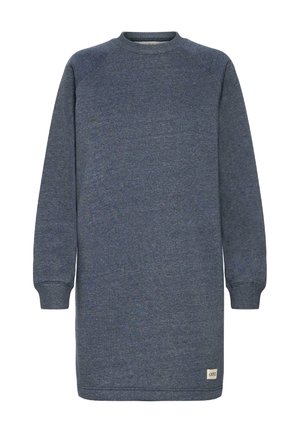 Robe-sweat bleu marine avec de longues manches raglan et un col rond. Fabriquée en tissu doux avec une finition texturée. Petite étiquette logo sur l'ourlet.