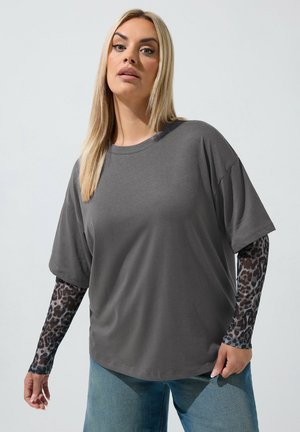 Yours Clothing, PLUS SIZE CASUAL TOPS - T-shirt à manches longues - dark grey