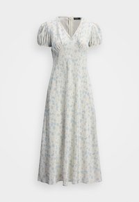 FLORAL SILK CREPE DRESS - Day dress - white/blue