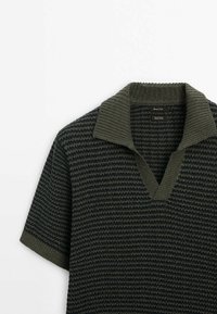 Massimo Dutti Polo - mottled dark green