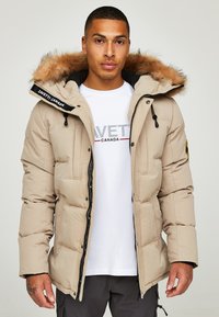 Alessandro Zavetti - OSHAWA PUFFER PARKA JACKET - Zimní bunda - stone Miniatura obrázku 1