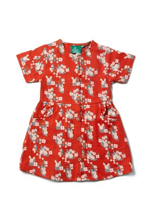 BUTTON THROUGH SHORT SLEEVE - Shirt dress - red