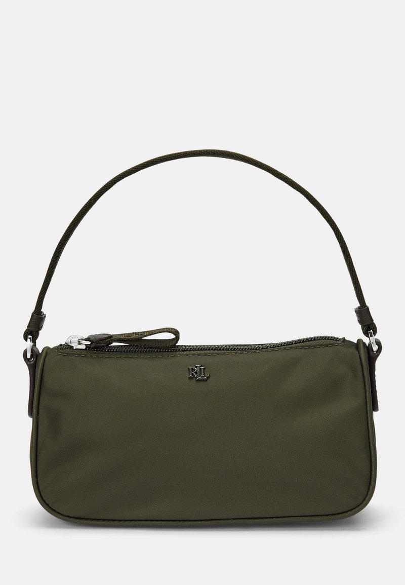 Lauren Ralph Lauren MEDIUM NYLON TOP HANDLE POUCH - Mala de mão - dark olive