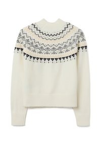 OVS REGULAR FIT WITH GEOMETRIC PATTERN - Strickpullover - white/black