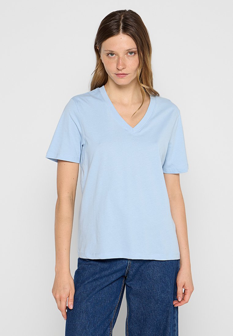 Selected Femme T-shirt basic blauw Selected Femme T-shirt basic blauw
