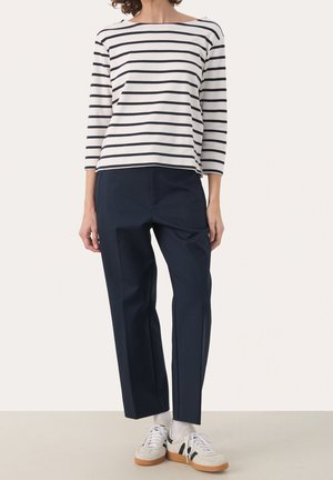 Langærmet T-shirt - mottled light blue