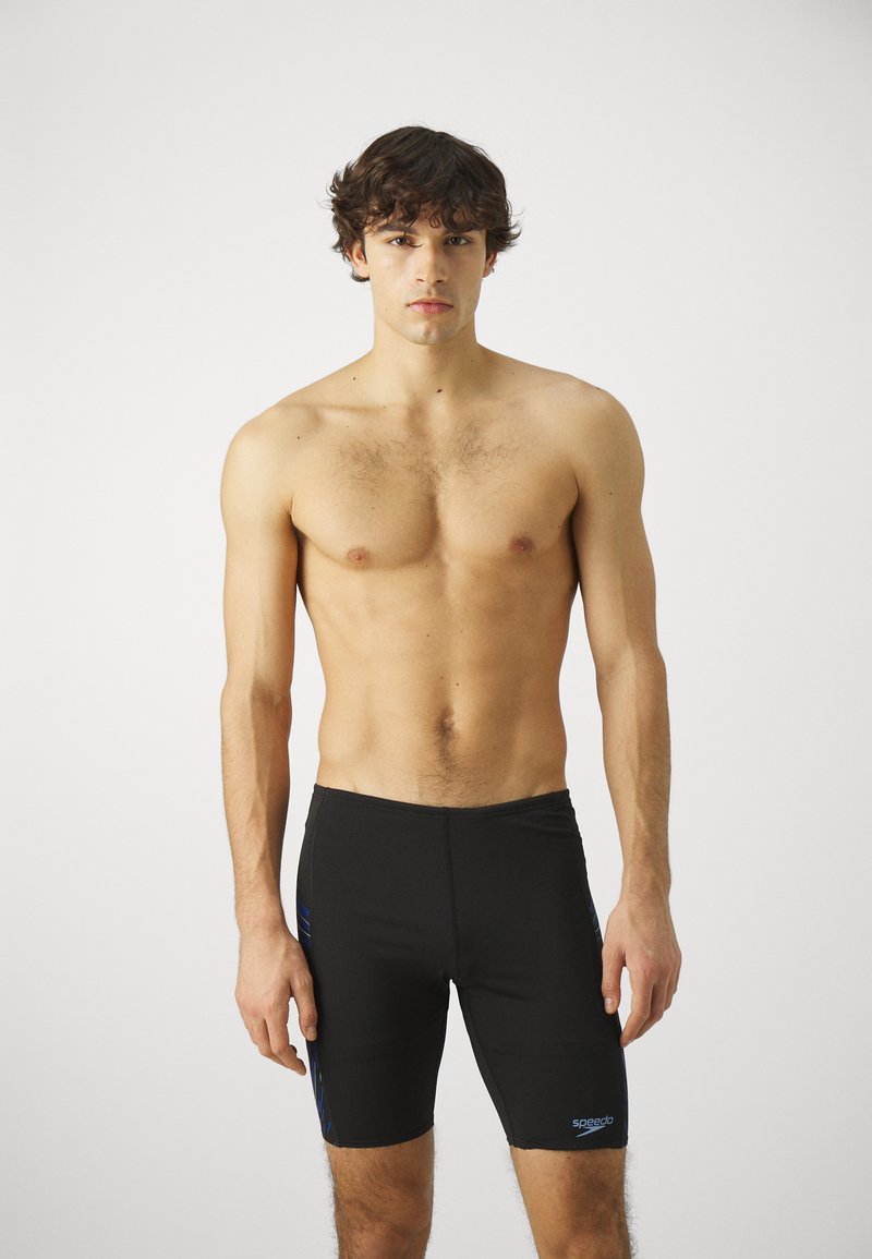 Speedo - MENS PANEL JAMMER - Fürdőnadrágok - black/curious blue, Nagyítás