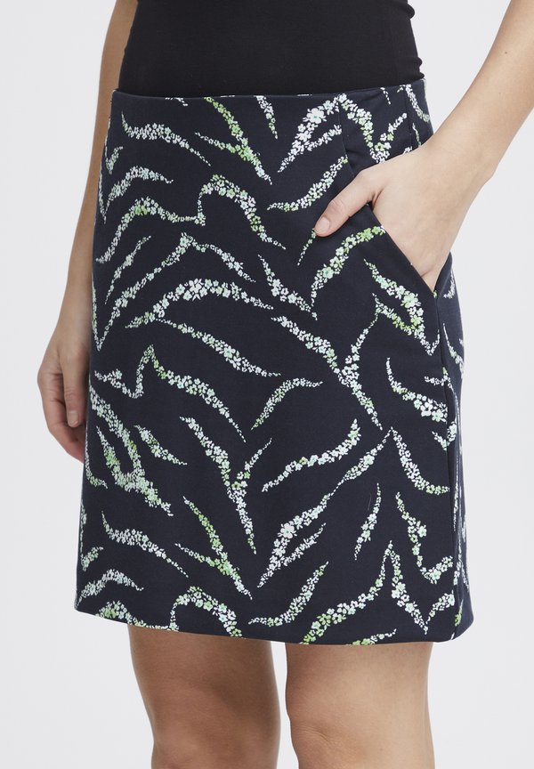 IHKate - A-line skirt - total eclipse zebra flower aop4