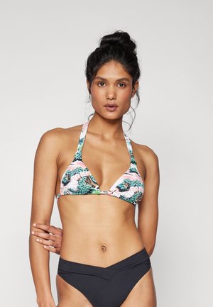 Tommy Jeans HERITAGE KNOT STRIANGLE PRINT - Vrchný diel bikín - light green/white/pink