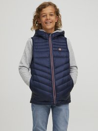 Jack & Jones Junior - JJEHERO BODYWARMER HOOD  - Smanicato - navy blazer Immagine in miniatura 1