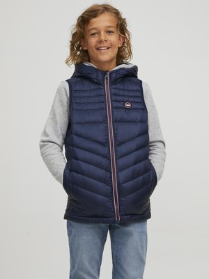 JJEHERO BODYWARMER HOOD  - Chaleco - navy blazer