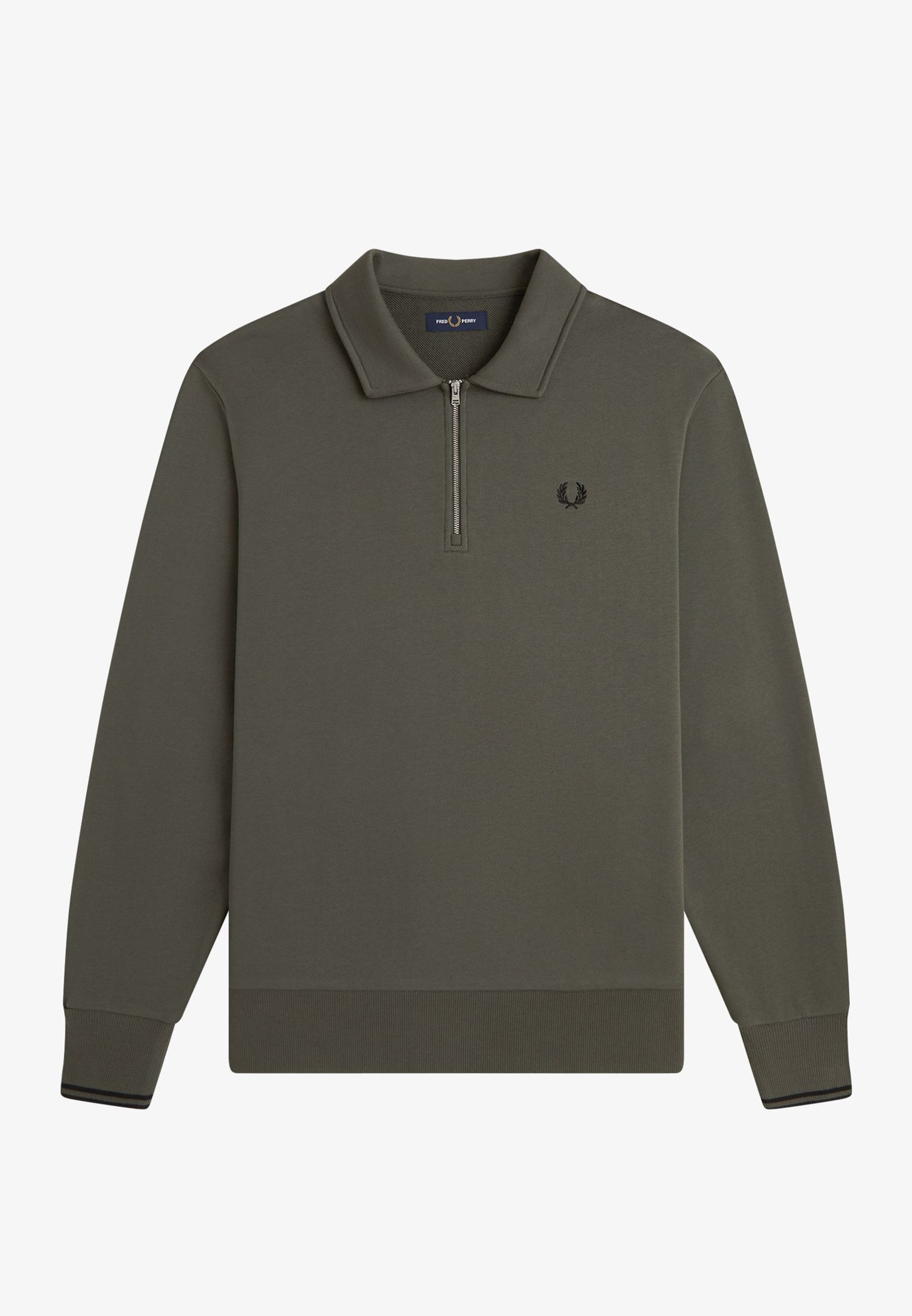 Perry Fred Perry HALF ZIP COLLARED - Camisola - field green/verde