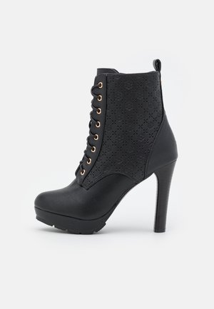 High heeled ankle boots - black