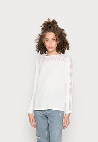 ONLY ONLSTEPHANIE MIX BLOUSE - Camisola de manga comprida - cloud dancer