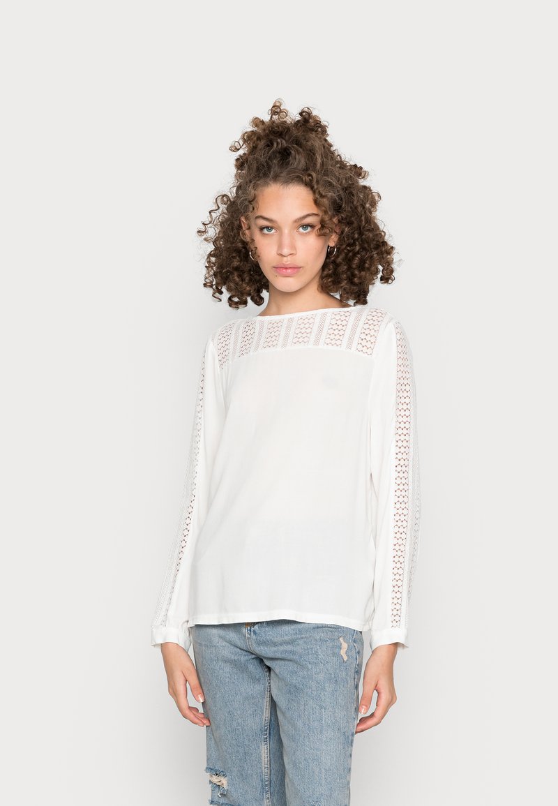 ONLY ONLSTEPHANIE MIX BLOUSE - Camisola de manga comprida - cloud dancer
