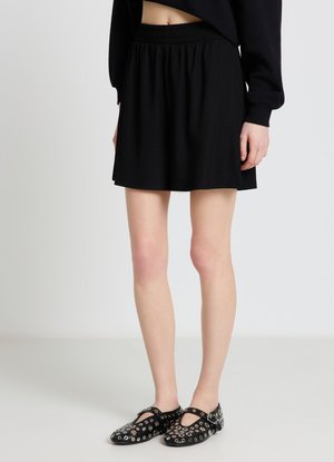 Calliope, PANTALONE GINNICO CORTO TINTA UNITA - Gonna a campana - ultrablack