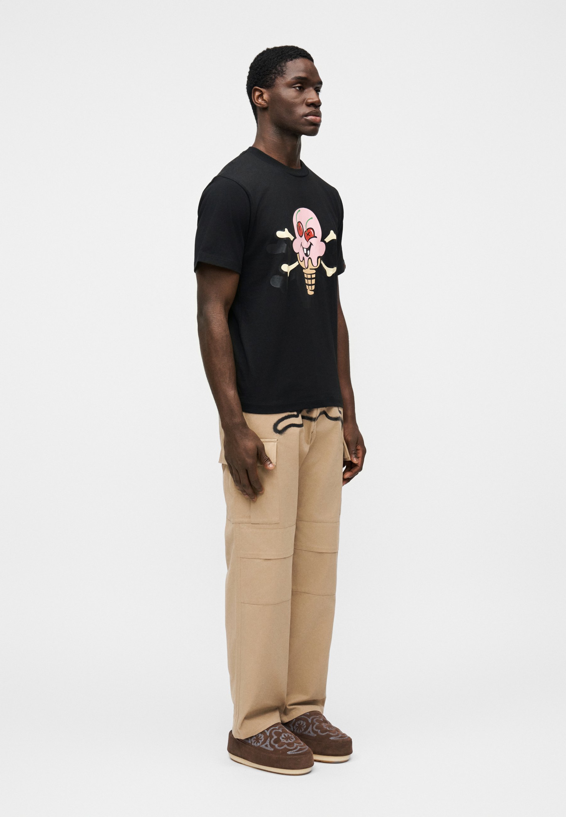 ICECREAM CONES TIGER OPEN SHIRT ＆PANTS Icecream CONES BONES - Print T-shirt - black - Zalando.co.uk