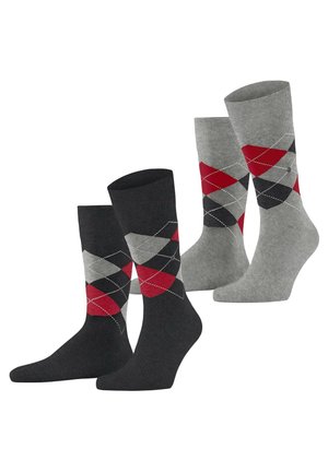 2ER PACK - Socks - schwarz grau rot