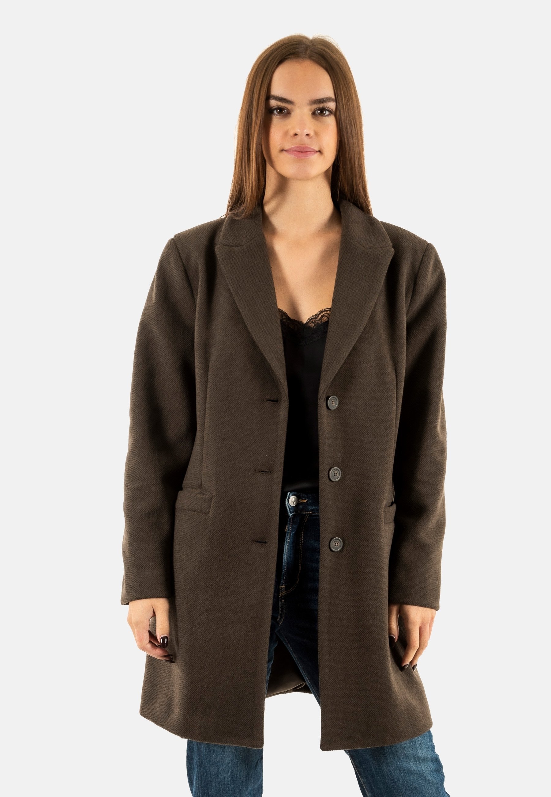 Cappotto Donna Please In Colore Cioccolato – Morbido, Elegante E Versatile, Perfetto Per Autunno E Inverno - 5