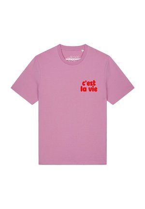 watapparel CEST LA VIE UNISEX - T-shirt imprimé - bubble pink