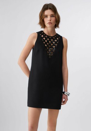 SHORT WITH BEJEWELLED EMBELLISHMENT - Vestito elegante - black