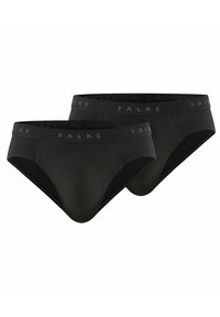 Zwart katoenen slipondergoedset met FALKE-logo op de tailleband. Gladde textuur, klassiek ontwerp, met een laag uitgesneden vorm voor comfort.