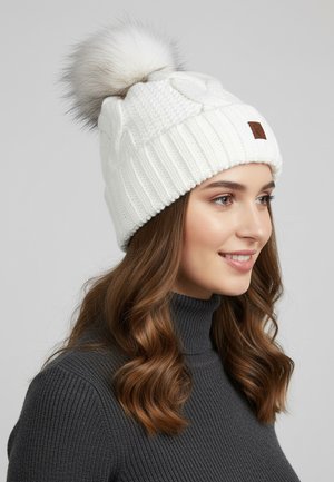 Faera, WEICHE UND WARME STRICKMÜTZE FÜR KALTE WINTERTAGE - Muts - weiß