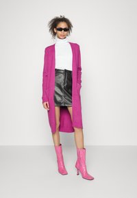 VILA VIRIL LONG CARDIGAN - Kardigan - magenta haze melange