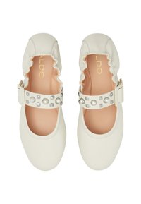 ALDO MILENIA Ankle strap ballet pumps white bone/white