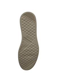 Soletta in gomma tan con superficie testurizzata, caratterizzata da schemi a diamante e lineari per una migliore aderenza e comfort.