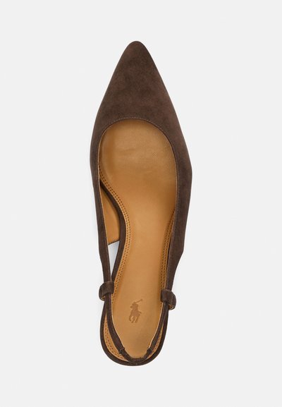 Polo Ralph Lauren GOAT SUEDE SLINGBACK HEEL - Klasiski papēži - chocolate